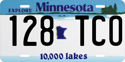 MN license plate 128TCO