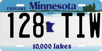 MN license plate 128TIW