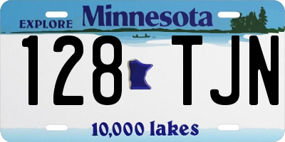 MN license plate 128TJN