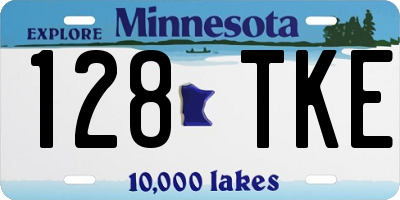 MN license plate 128TKE