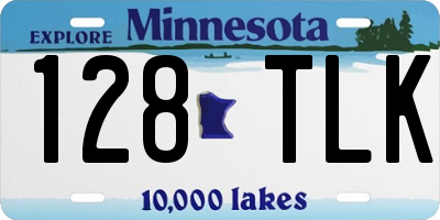 MN license plate 128TLK