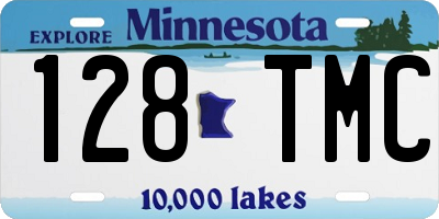 MN license plate 128TMC