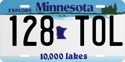 MN license plate 128TOL
