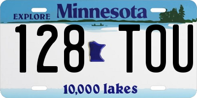 MN license plate 128TOU