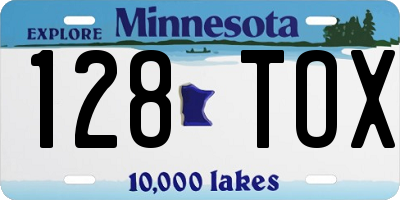 MN license plate 128TOX