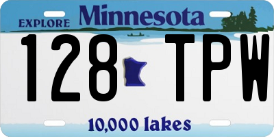 MN license plate 128TPW