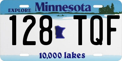 MN license plate 128TQF