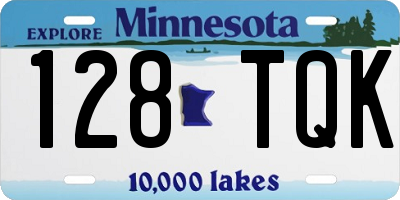 MN license plate 128TQK