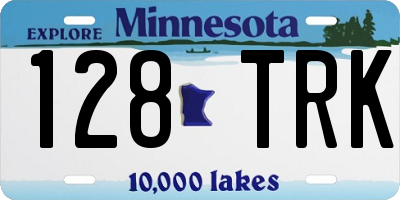 MN license plate 128TRK