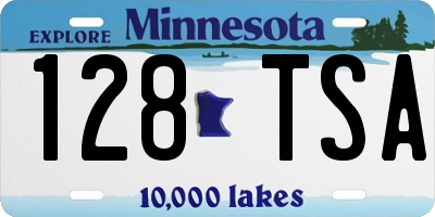 MN license plate 128TSA