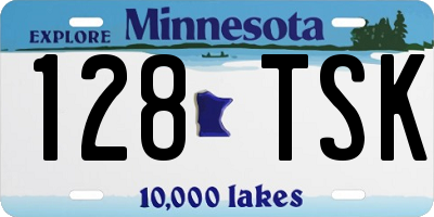 MN license plate 128TSK