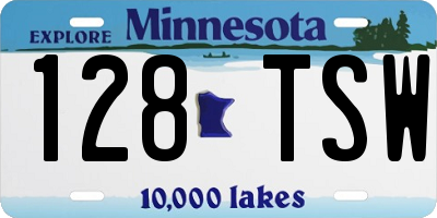 MN license plate 128TSW