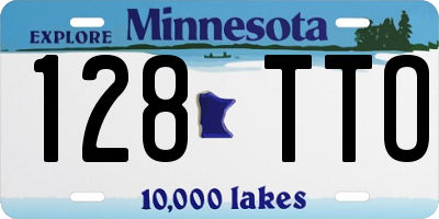 MN license plate 128TTO