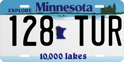 MN license plate 128TUR