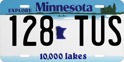 MN license plate 128TUS
