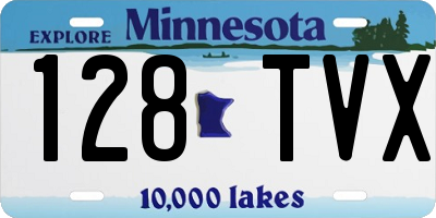 MN license plate 128TVX