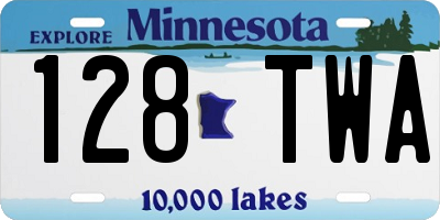 MN license plate 128TWA