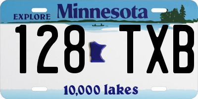 MN license plate 128TXB