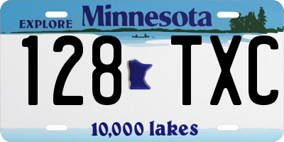 MN license plate 128TXC