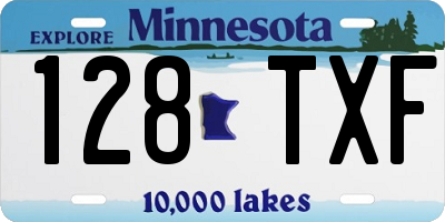 MN license plate 128TXF