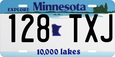 MN license plate 128TXJ