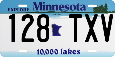 MN license plate 128TXV