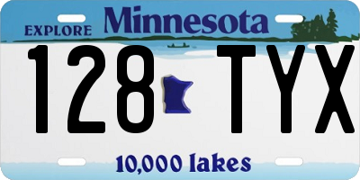 MN license plate 128TYX