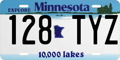 MN license plate 128TYZ