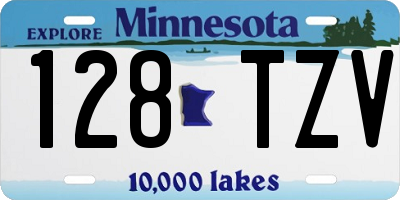 MN license plate 128TZV