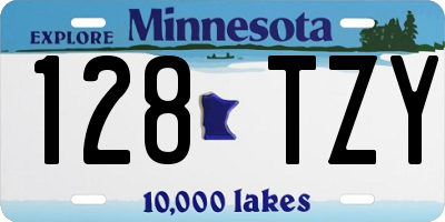 MN license plate 128TZY