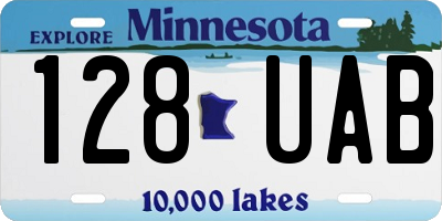MN license plate 128UAB