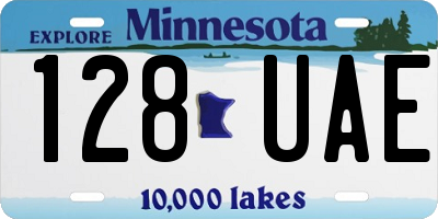 MN license plate 128UAE