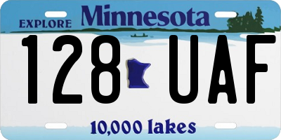 MN license plate 128UAF