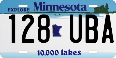 MN license plate 128UBA