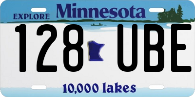 MN license plate 128UBE