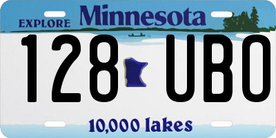 MN license plate 128UBO