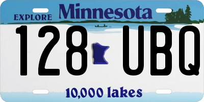 MN license plate 128UBQ