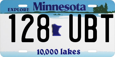 MN license plate 128UBT