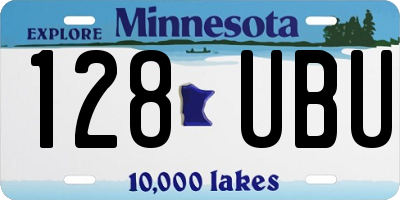 MN license plate 128UBU