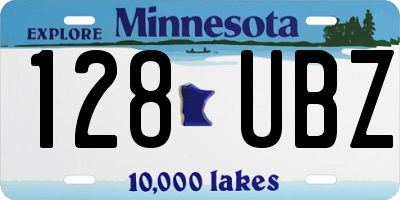 MN license plate 128UBZ