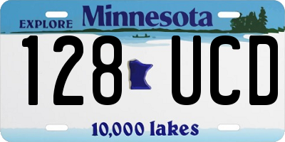 MN license plate 128UCD
