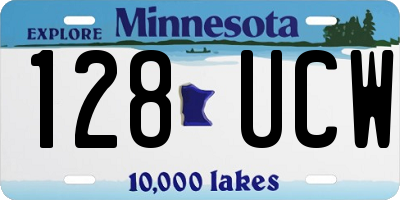 MN license plate 128UCW