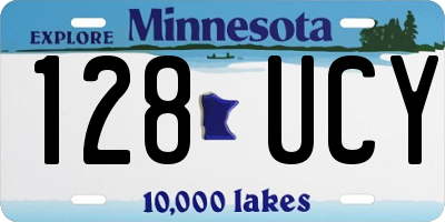 MN license plate 128UCY