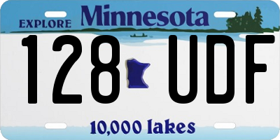 MN license plate 128UDF