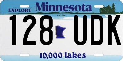 MN license plate 128UDK