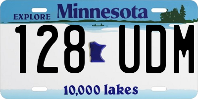MN license plate 128UDM