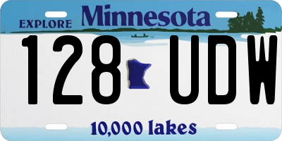 MN license plate 128UDW