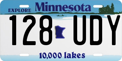 MN license plate 128UDY