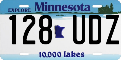 MN license plate 128UDZ