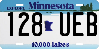 MN license plate 128UEB